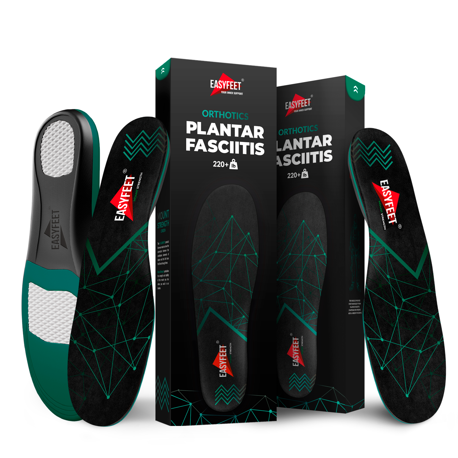 220+LBS Mount Strength Easy Feet insoles Orthotics for heavy guys