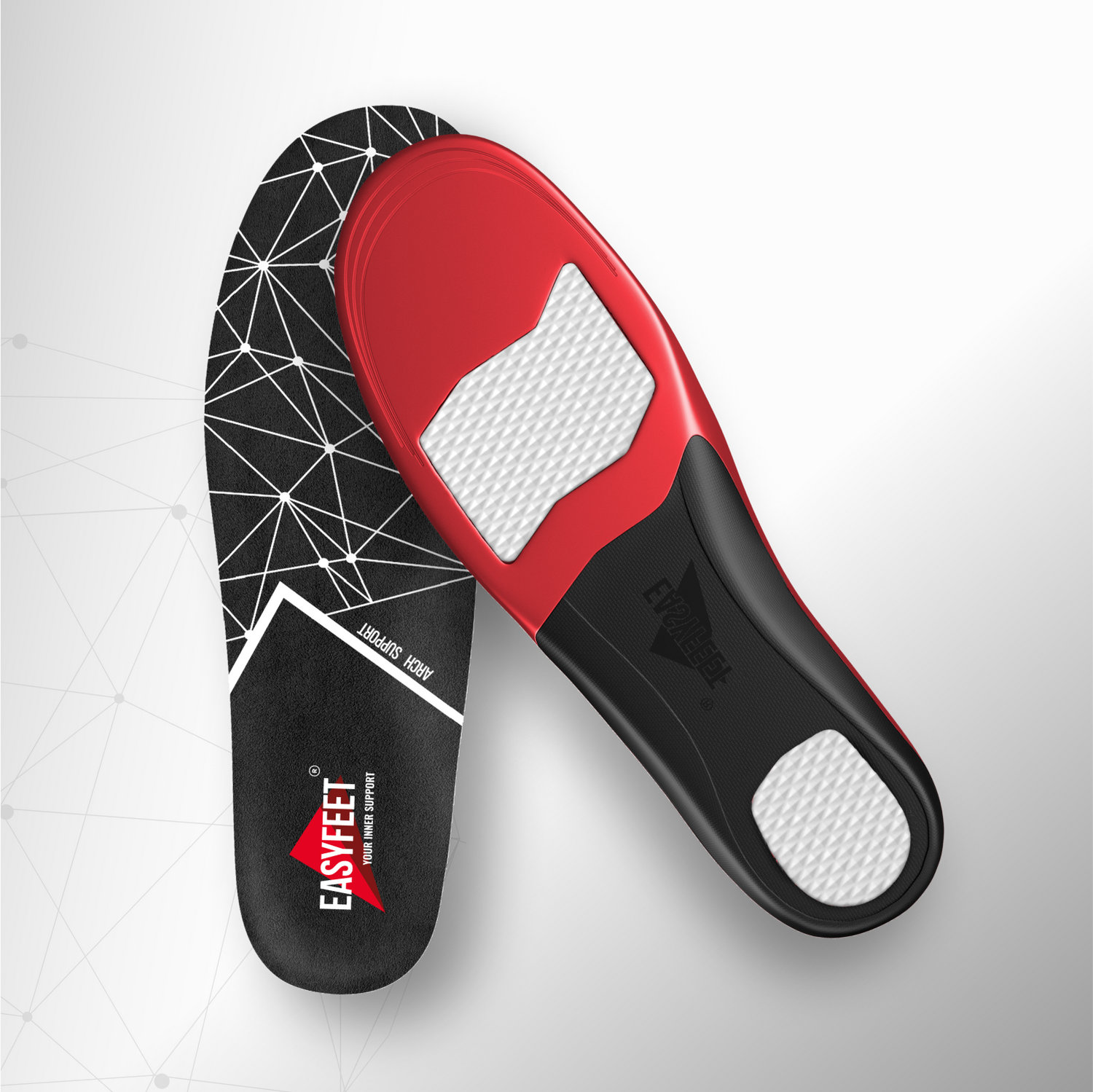 Black Model EasyFeet Arch Support Insoles Pain Relieve Inserts