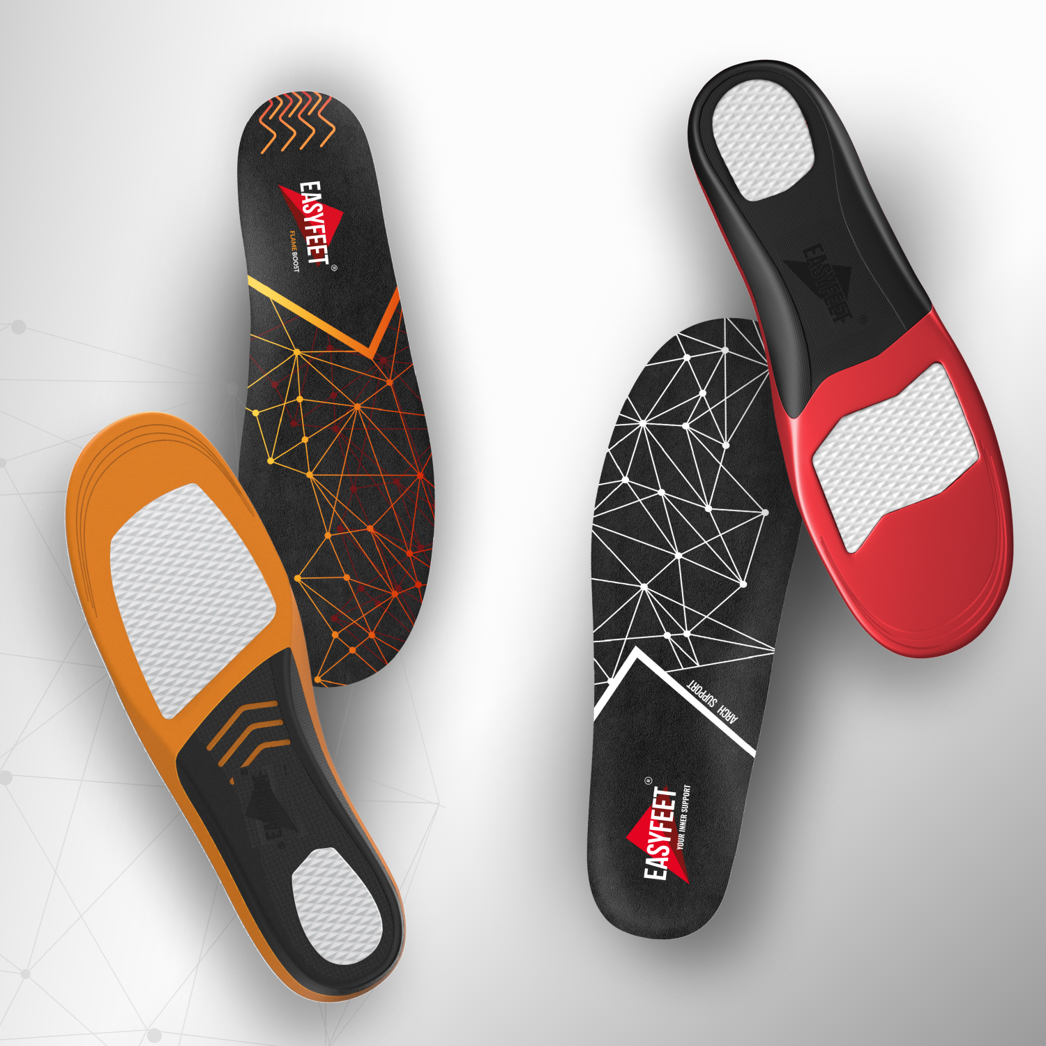 Black Model EasyFeet Arch Support Insoles Pain Relieve Inserts