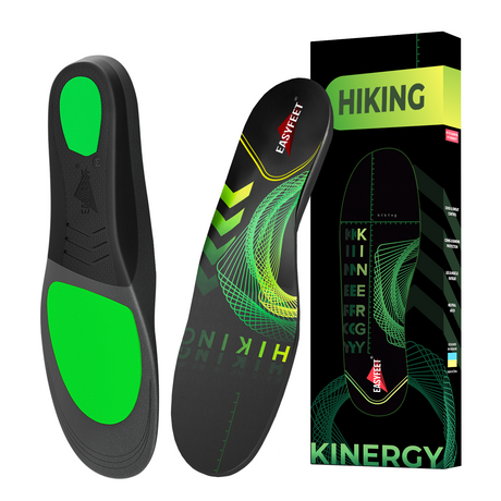 EASYFEET Hiking neutral arch insoles for walking boots with packaging box